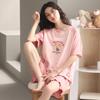 High-Quality Cotton Women Pajamas Summer Short Sleeve Shorts Cartoon Sweet Cute Fashion Sleepwear Student Ladies Nightwear