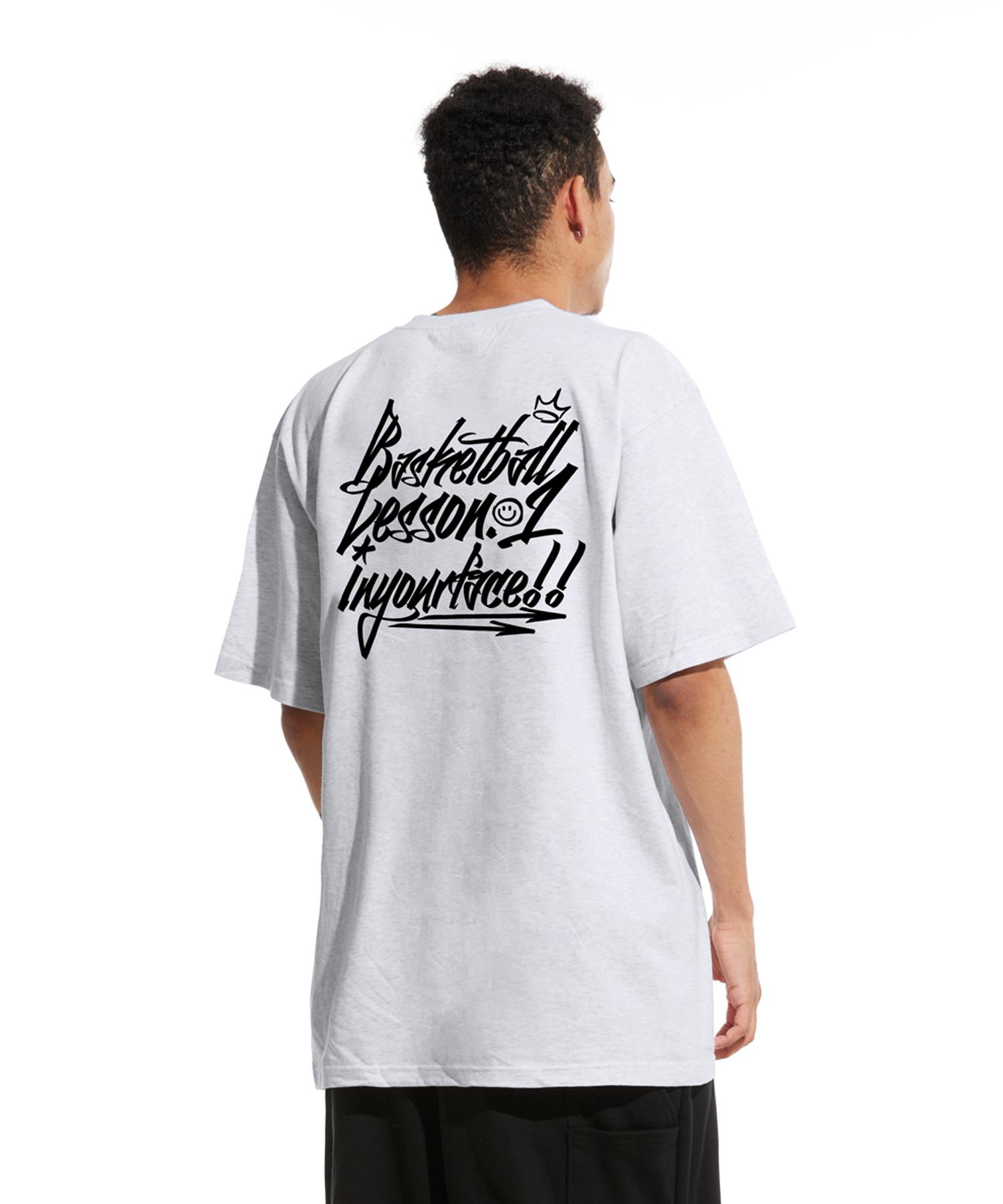 Cream Soda Lab Basketball Lesson 1 Short Sleeve T-Shirt Light Gray Black M