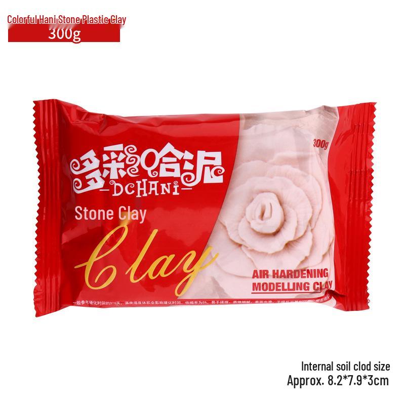 Colorful Hani DIY No-Bake Clay Set - Fine Texture, Easy to Shape White Clay and Wood-Plastic Clay.