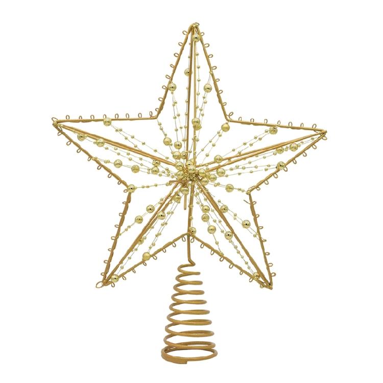 Weihnachtsbaumspitze 5-zackiger Stern mit LED-Licht Baumdekoration Bäume Stern