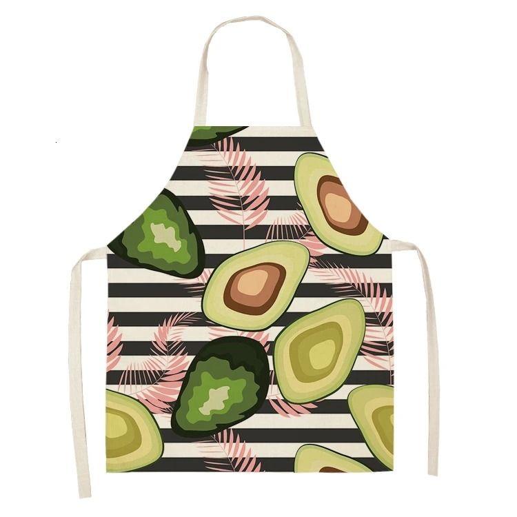 Avocado Pattern Apron Adult Children Sleeveless Anti-fouling Kitchen Home Kitchen Baking Waist Bib