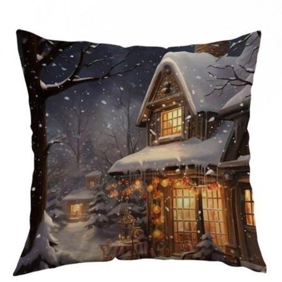 New Christmas Sofa Cushion Home Holiday Printed Cushion Cover Living Room Decorative Cushion Cover