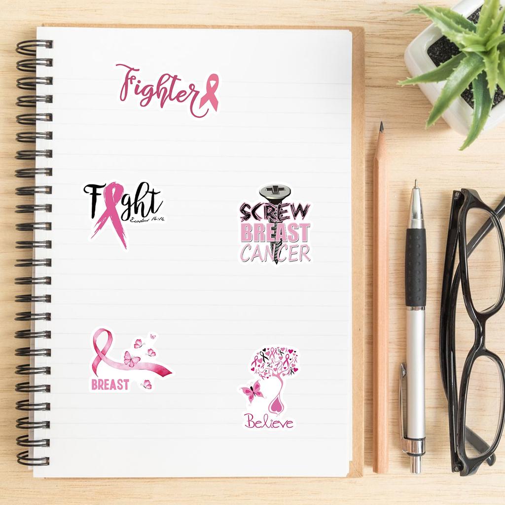 10/50Pcs Cancer Awareness/Breast Cancer Awareness Stickers Graffiti Stickers for DIY Skateboard Motorcycle Bicycle Stickers