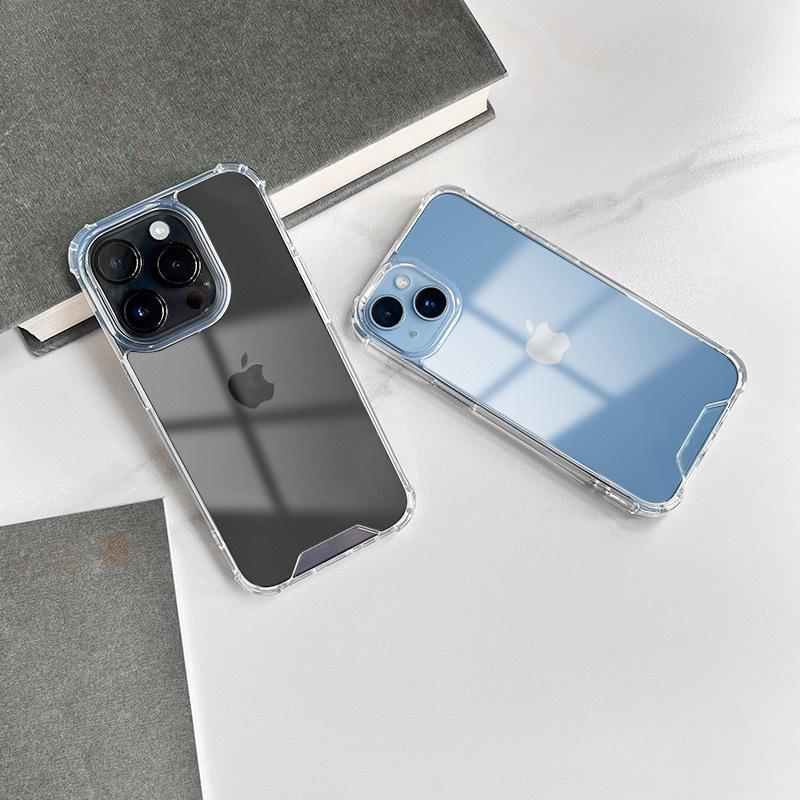 Applicable To Apple 15Pro Mobile Phone Case Four Corner Anti-fall Acrylic IPhone14 Transparent and Simple XR/XS Protection Case