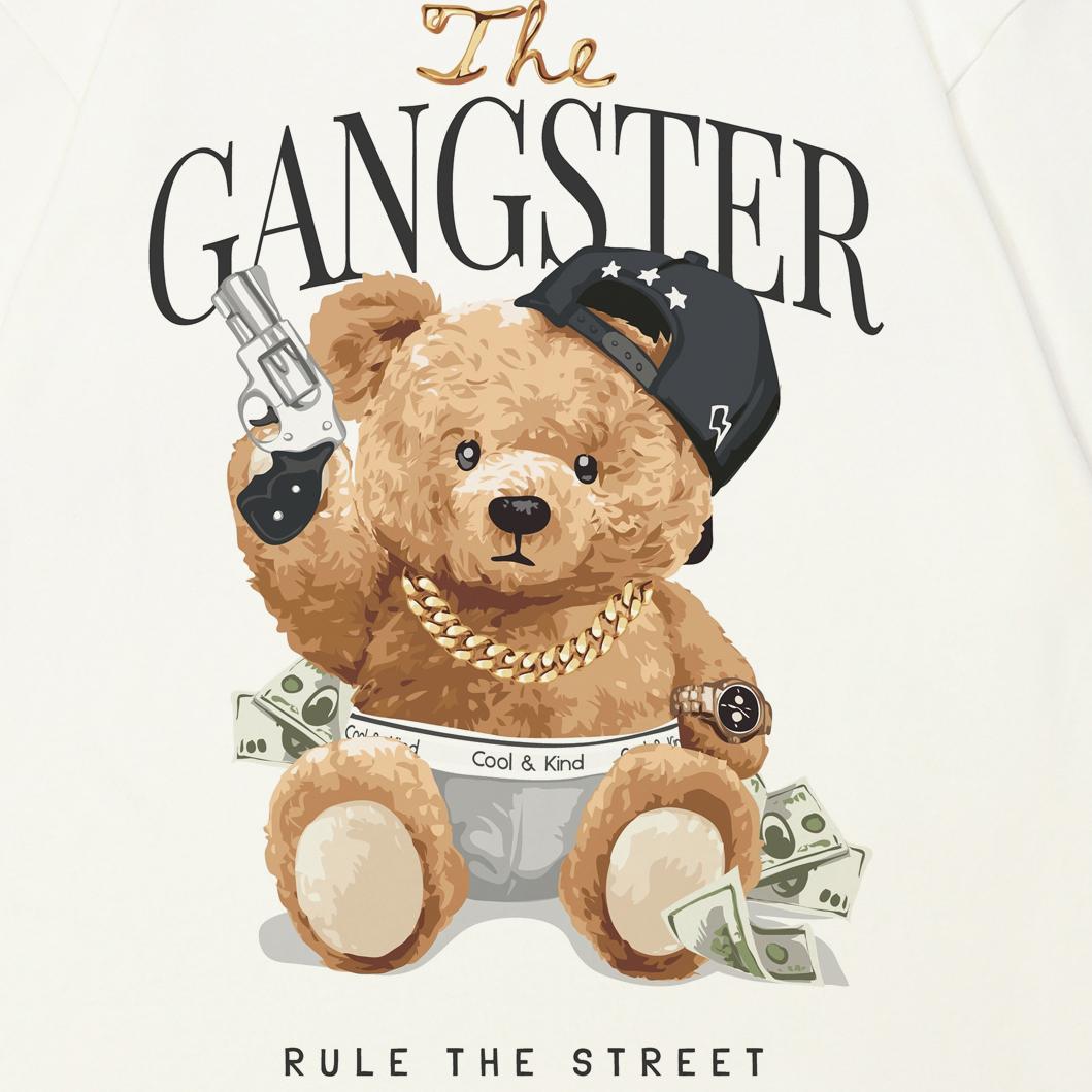 Уличная футболка унисекс с милым медведем — фото 5