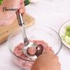 Fleischbällchen-Herstellungszubehör Edelstahl-Herstellerlöffel, Rutschfester Griff Ergonomisches langes Griffdesign, Manuelles professionelles Fleischbällchen-Werkzeug für