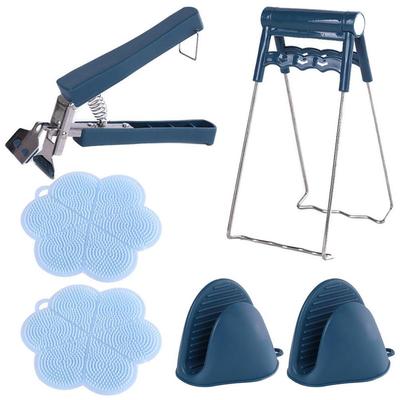 6PCS/Set Silicone Anti Scalding Bowl Pot Clamp Set Hot Plate Silicone Pad Gloves for Home Cooking