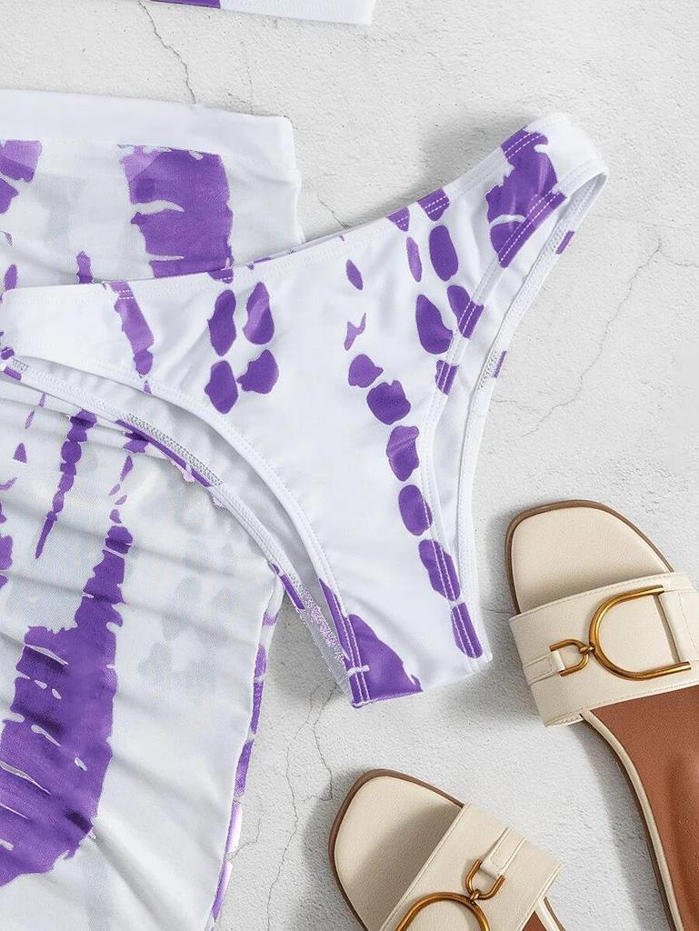 2022 Sexy Printed Three-Piece Bikini Swimwear for Women