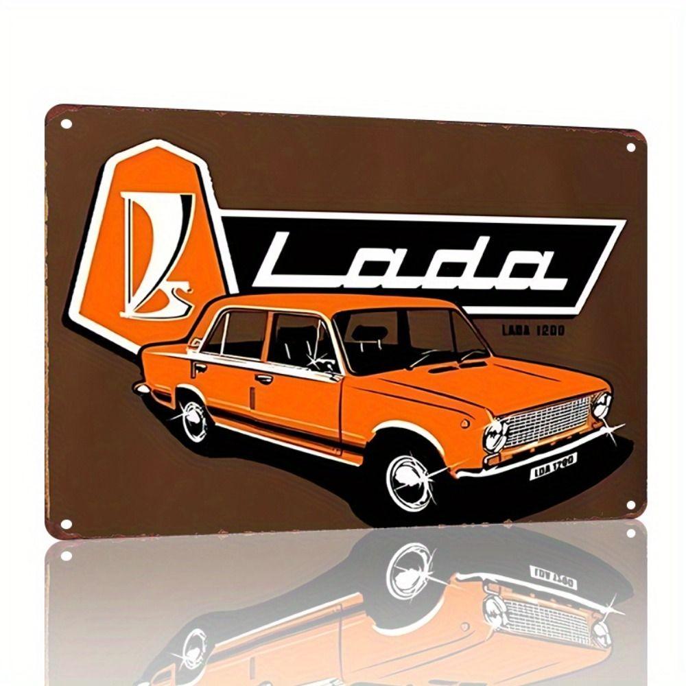 Lada Retro Metal Tin Sign Garage Wall Decor Vintage Car