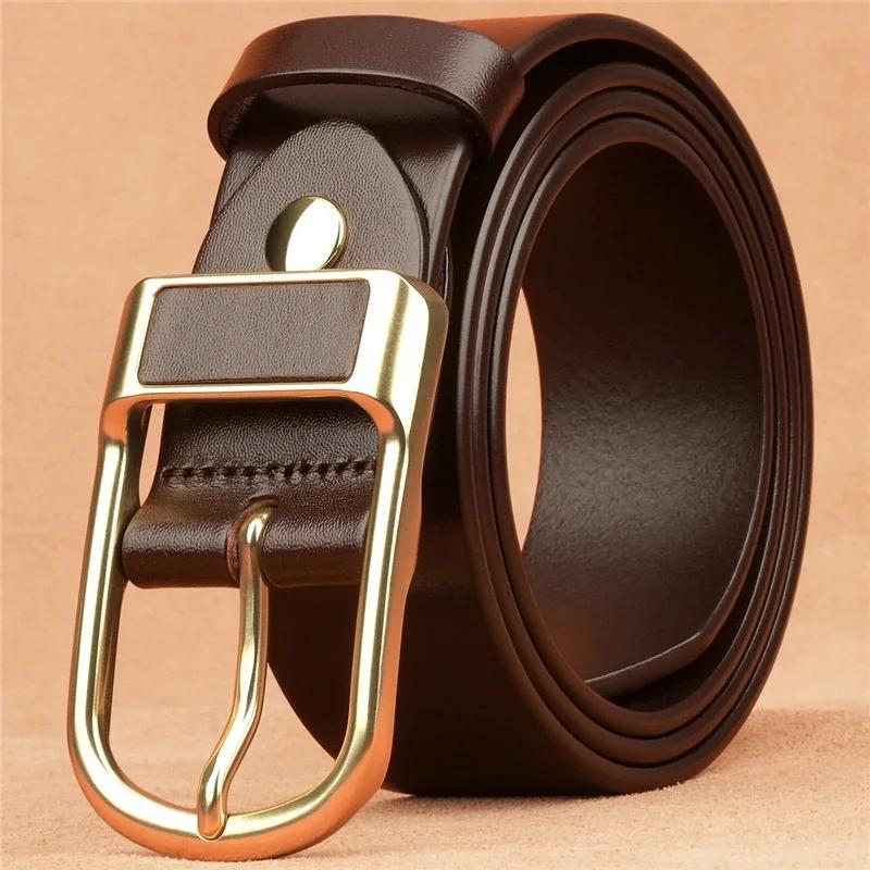 Belt For Men Business Casual Vintage Leather Belt Men Designer For Jeans Fashion Pin Buckle Strap HQ236