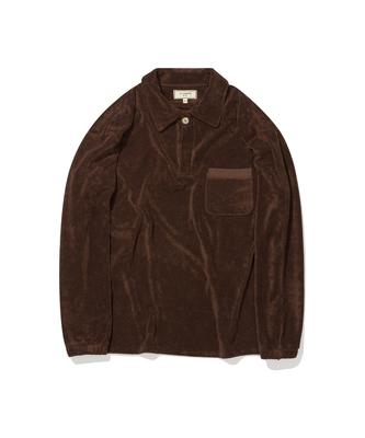 IL TEMPO SELECT SHOP Terry Oversized Collared Long Sleeve Tee Brown