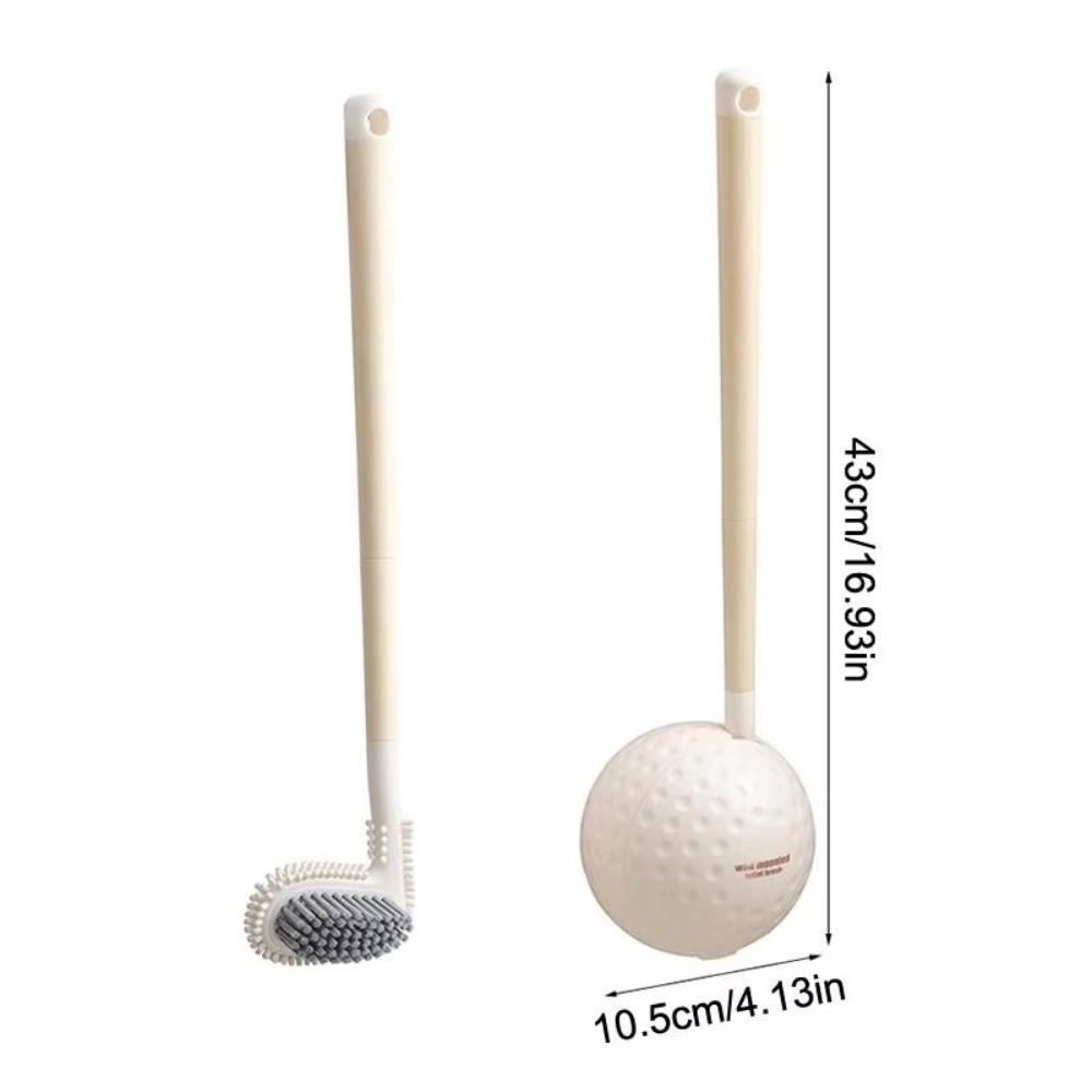 Golf Design Toilet Brush with Base Wall Hanging 360 Degree Cleaning Bathroom Cleaning Brush Double-Sided Brush Flexible Rubber
