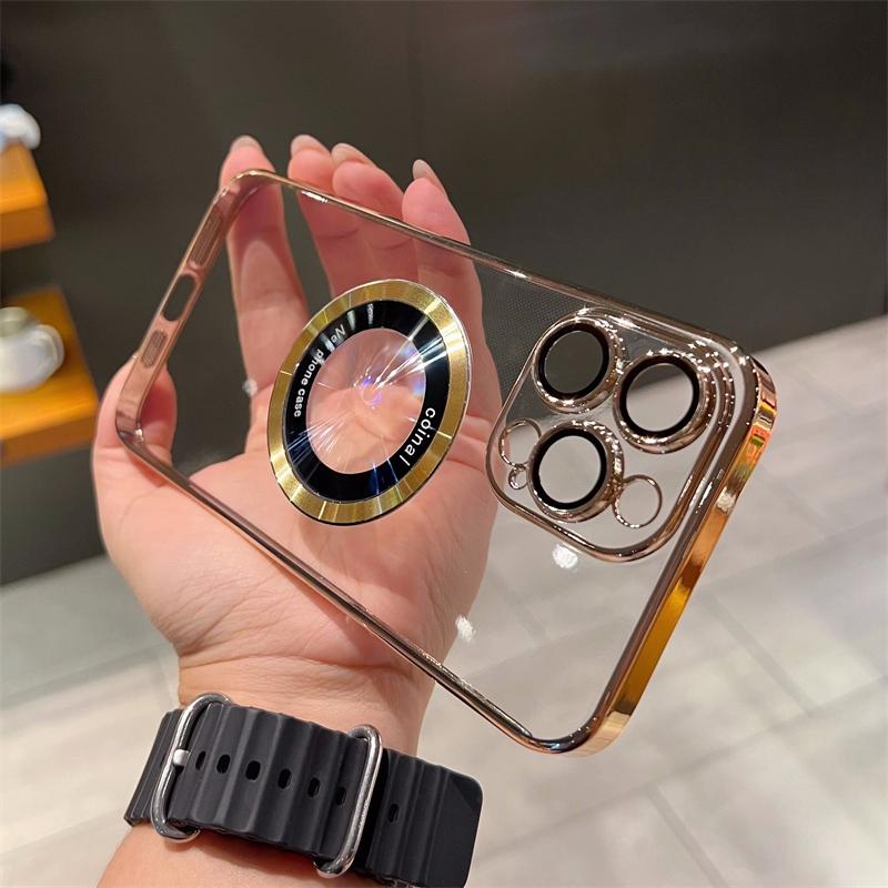 Luxury Magsafe Wireless Charge Hard PC Case Transparent For iPhone 14 13 12 11 Pro Max 7 8 Plus X Xs XR Max Magnetic Cases Cover