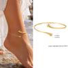 Exquisite Gold Plated Anklets for Women Minimalist Adjustable Curved Shaped Ankle Bracelets Summer Beach Foot Jewelry Gift