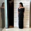New bandage dress, custom diamond tube top dress, fashionable and sexy one-word shoulder hip party dress