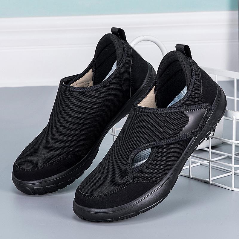 

Диабетическая обувь Широкие кроссовки для ходьбы с регулируемой застежкой Легкие кроссовки от отеков Нескользящие кроссовки с застежкой-липучкой для пожилых людей 45