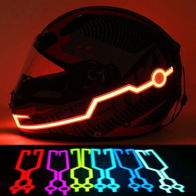 Luz para capacete de motocicleta, luz recarregável, sinal de aviso noturno de segurança, adesivo para capacete de motocicleta, faixa de luz