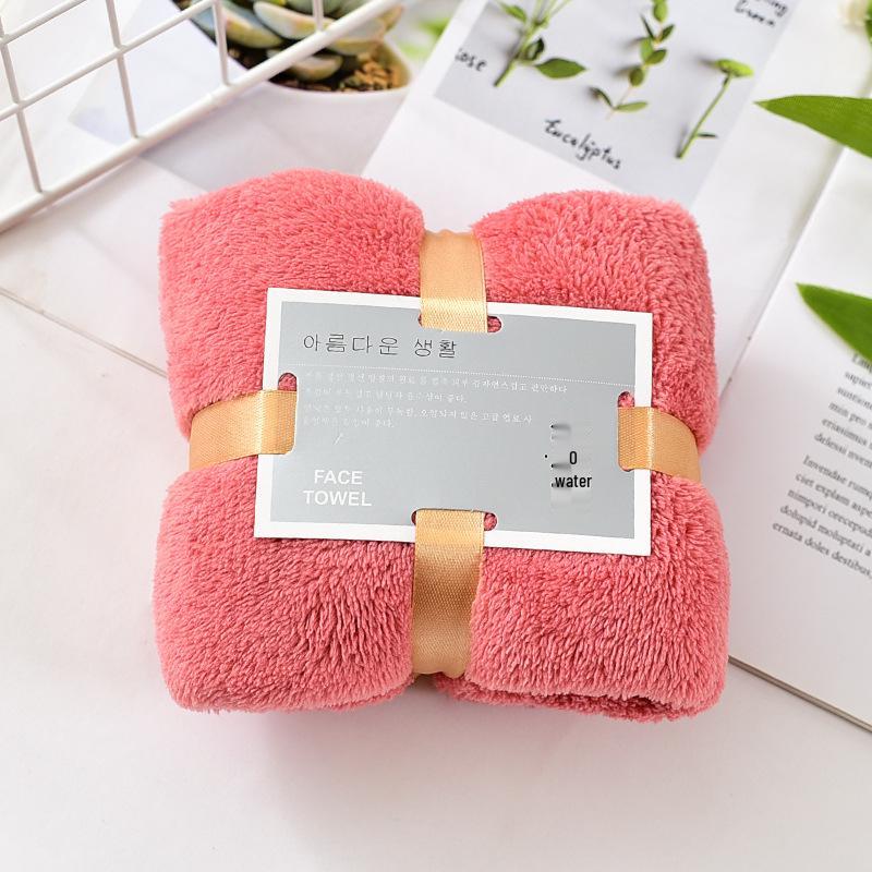 Coral Fleece Ribbon Square Towel - Wedding Souvenir Gift