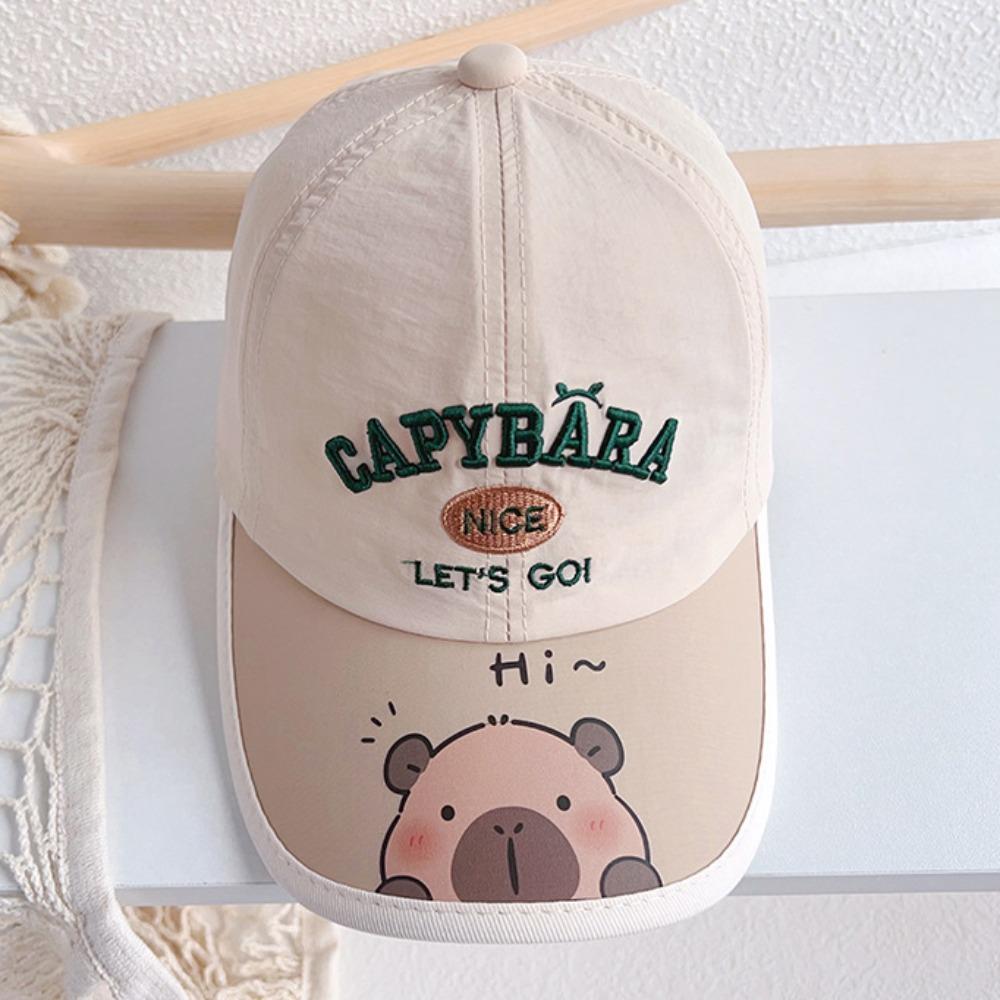 Capybara Kids Baseball Cap Lightweight Kids Sunscreen Cap Cute Children Summer Hat Outdoor бежевый