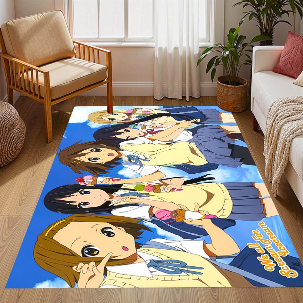 Anime Characters Pose Carpet Suitable for Entryway Study Room Outdoor Dining Room Antislip Carpet Anime Office Decor Best for Christmas