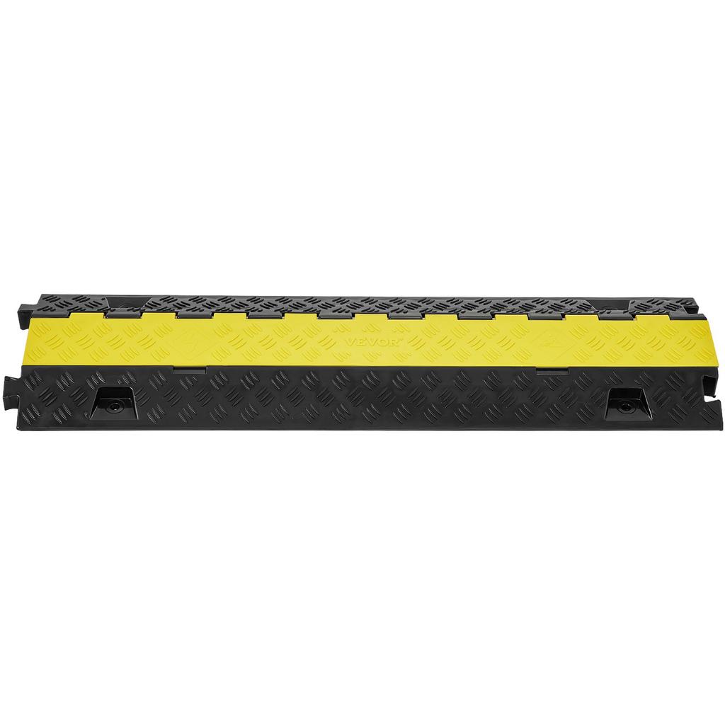 VEVOR Cable Protector Ramp, 91.8x25x4.3 Cm 2 Channel, 9979 Kg/axle Capacity Heavy Duty TPU Wire Cord Cover Ramp Hose Protector Ramp Driveway