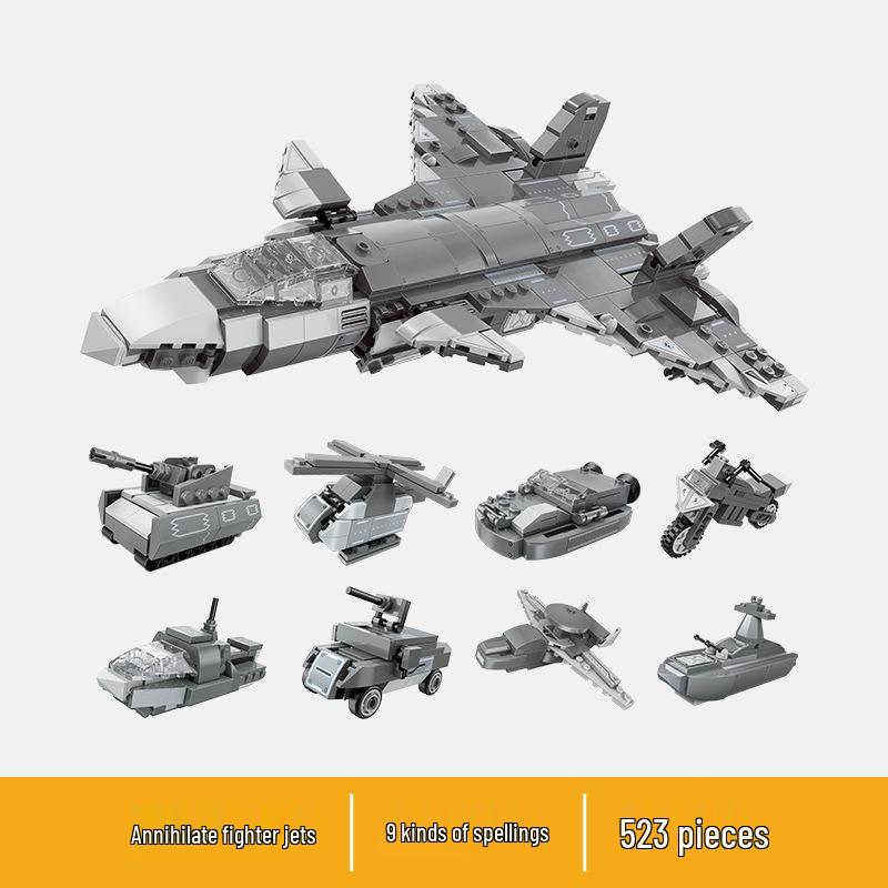Nuclear-Powered Aircraft Carrier Transformation Building Blocks Educational Toy Set