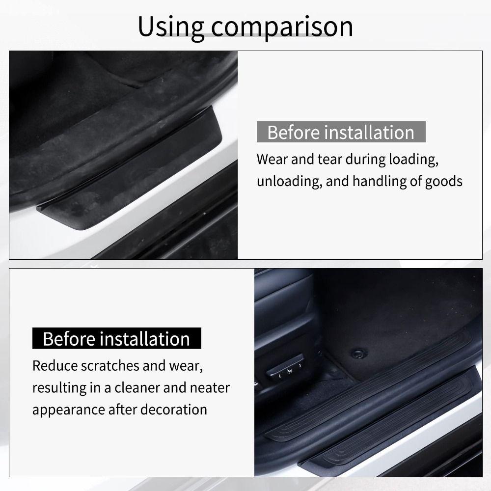 Car Styling Rubber Car Door Sill Scuff Covers Anti-Scratch Car Door Sill Sticker  Car Door Sill
