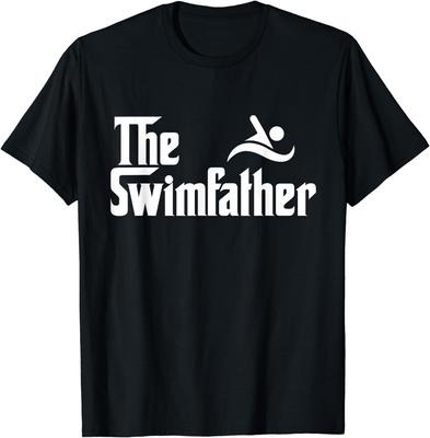 Koszulka z napisem Swim Father Funny Swimming Swimmer Prezent Odzież Męska Top Koszulki Graficzne Koszulka Vintage Streetwear