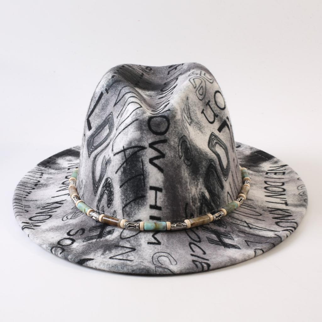 New European and American style letter printing fashion top hat men's and women's fashion jazz hat sunscreen sun hat