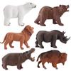 12-Piece Wild Animal Figurine Set: Hippo, Lion, Zebra, Rhino - Educational Models for Kids