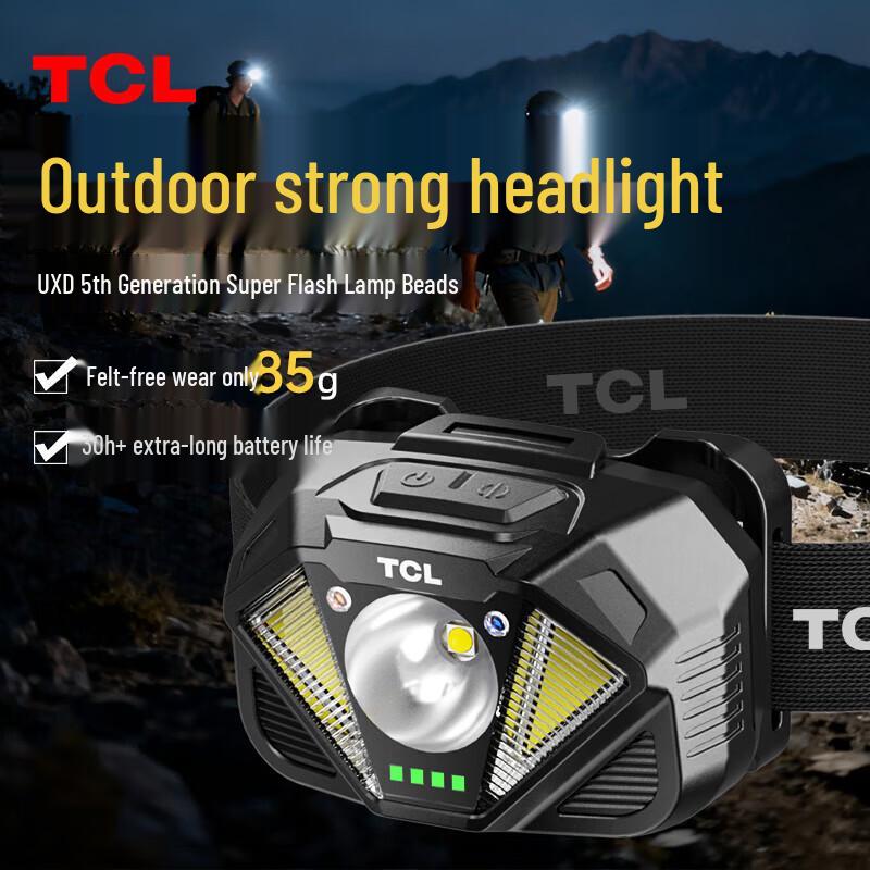 TCL Outdoor Headlamp with Strong Light, Long Endurance, and Dual Battery