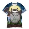 3D Hayao Miyazaki Cartoon Totoro Pattern Printed Casual Short Sleeved Children's Boy T-shirts - Soft Medium Stretch Fabric Summer Relaxed Fit Clothing