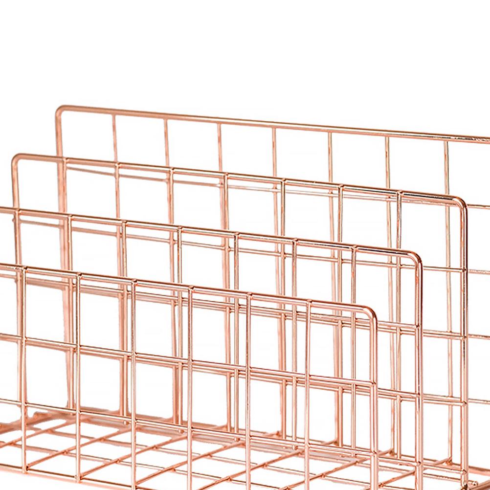 Briefhalter Eisen Metall Drei Fächer Bücherregalhalter Multifunktionaler Aktenordner Organizer