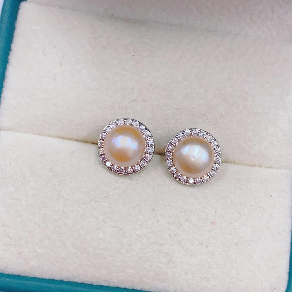 Simple Freshwater Pearl Earrings with Real Gold Electroplated S925 Needle - Cute & Petite Design