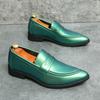Mode Violet Vert Pailleté Chaussure d'Habillage pour Homme Cuir Verni Pointu Mocassin Penny Slip-on Mariage Élégant Antidérapant Chaussures Formelles