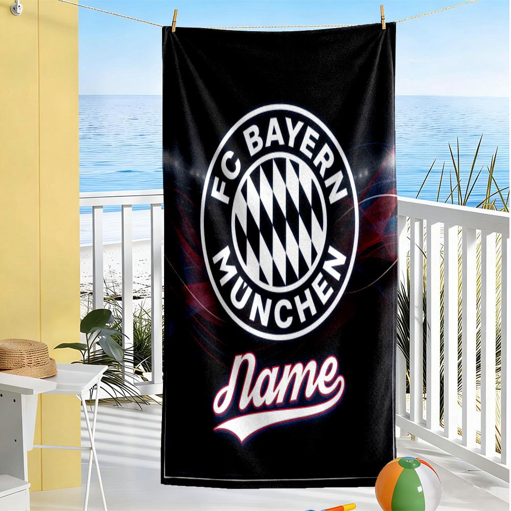Bayern Munich Soccer Match Customize Your Name Beach Towel High Absorbency & Quick-Dry Perfect for Traveling Yoga Camping and Swimming