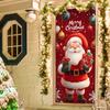 1 piece 2D cute Santa Claus themed door cover washable and reusable