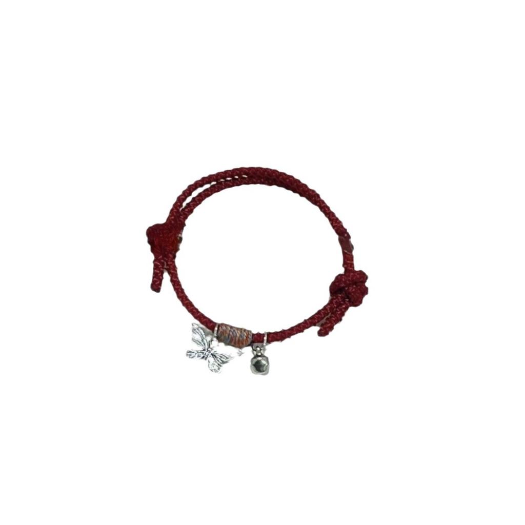 New Chinese Style Retro Butterfly Bracelet Braided Rope Zodiac Year Student Red Rope Bracelet