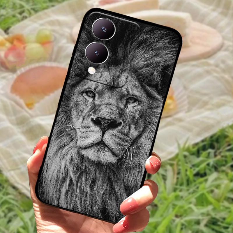 Für Vivo Y17s Hülle Mode Cartoon Schwarz Silikon Weiche Rückseite Hülle Für Vivo Y17s Handyhülle Cover 6,56" Y 17 s Funda Coque