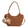 Large-capacity vegetable basket bag women's summer new messenger woven bag textured portable commuter tote bag