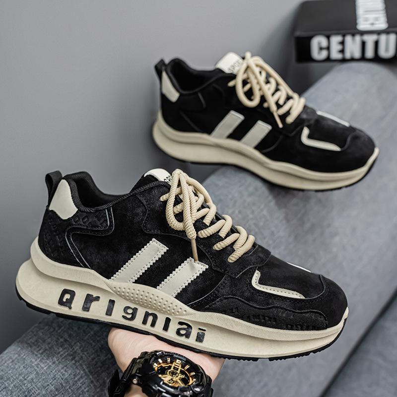 2025 Spring Men's Breathable Trendy Thick-Soled Sneakers - Casual Running Dad Shoes