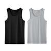 Menn Sport Vest O-hals Ermeløs Fitness Vest Slim Fit Ensfarget Tank Top Stretchy