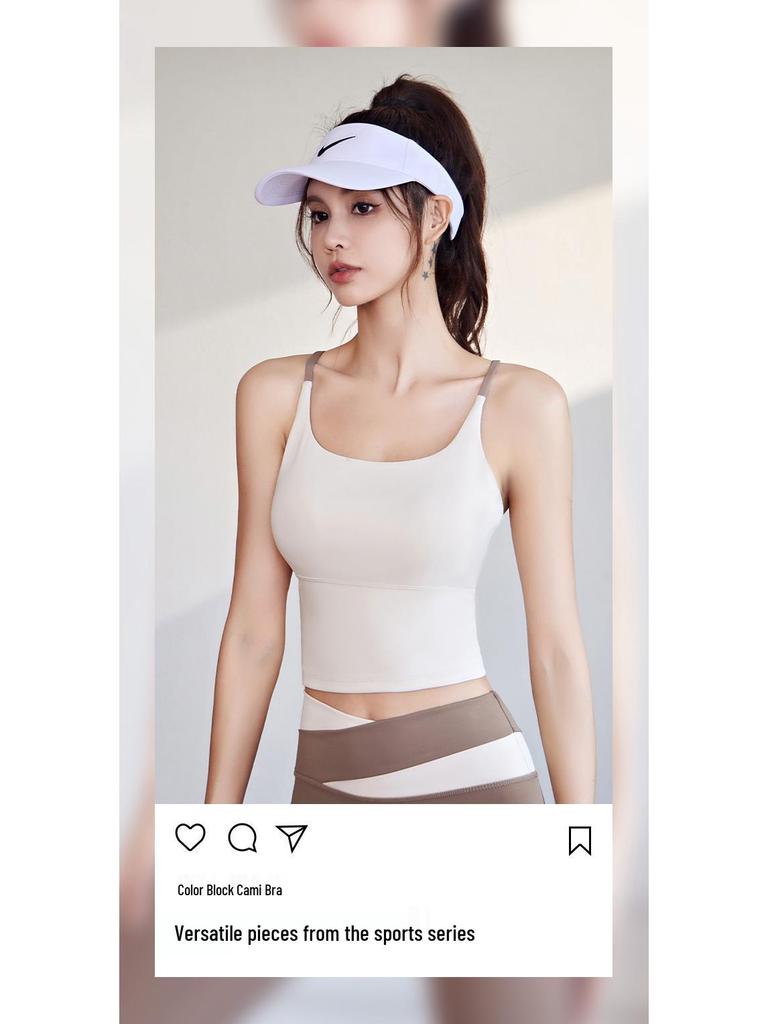 Letní nahý pocit jóga křížená camisola sportovní podprsenka