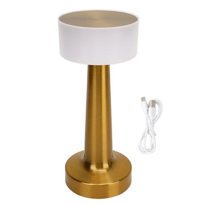 Portable Table Lamp with 3 Color USB Charging Metal Retro Nightstand Lamp For Restaurant Bedroom