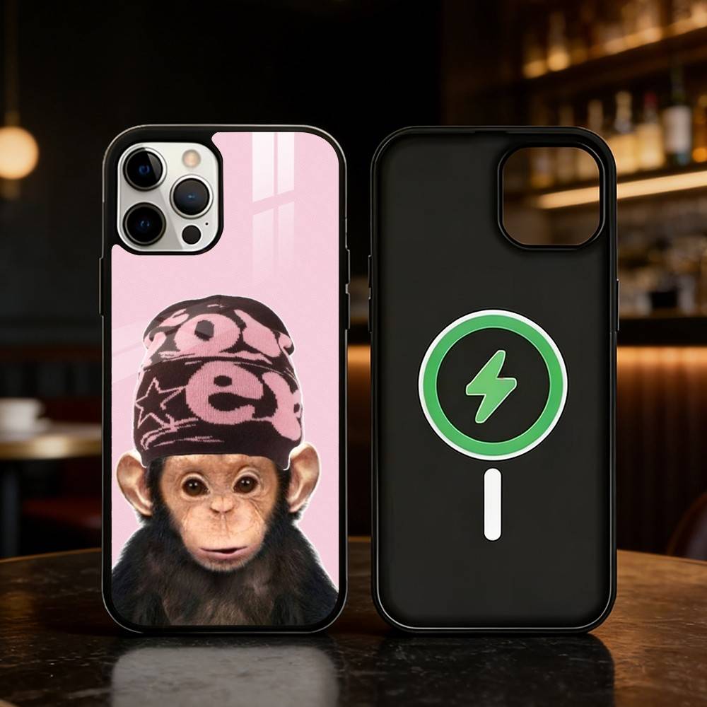 Monkey Abstract Funny Phone Case For iPhone 17/16/15/14/13/12/Plus/Pro/Max for Magnetic Wireless Charging