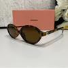 Mujia MU fashion sunglasses polarized high-quality sunglasses European and American small frame leopard print sunglasses oval