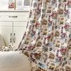 1PC LOZUJOJU Semi Blackout Cotton Linen Printed Curtain Retro Style Tassel Curtain for Small Windows Balcony Bedroom Living Room Home Decor
