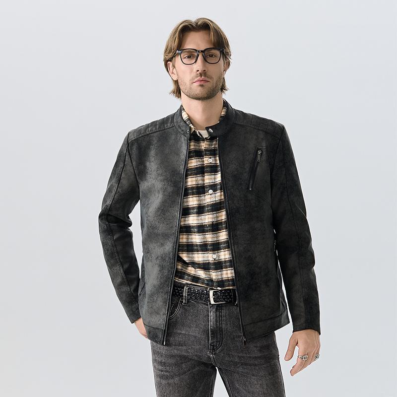 

Легкая кожаная куртка в американском стиле ретро, ощущение высокого класса, ретро, модная, красивая мужская мотоциклетная куртка XXS чёрный