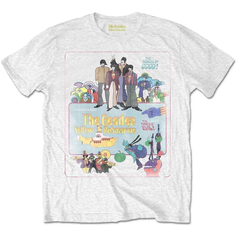 

The Beatles Yellow Submarine Vintage Movie Poster T-Shirt White New Unisex T-Shirt XL