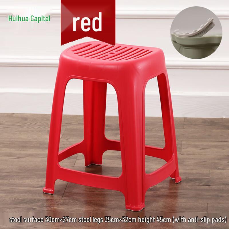 HUIHUADU Thickened Plastic Stripe Breathable Dining Stool